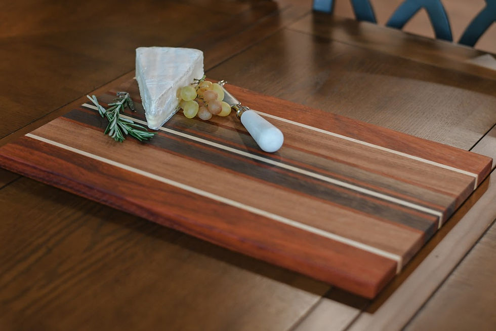 Thumbnail: Exotic Wood Charcuterie Board Side View