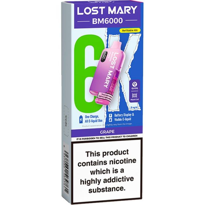 Thumbnail: GRAPE LOST MARY BM6000 POD KIT