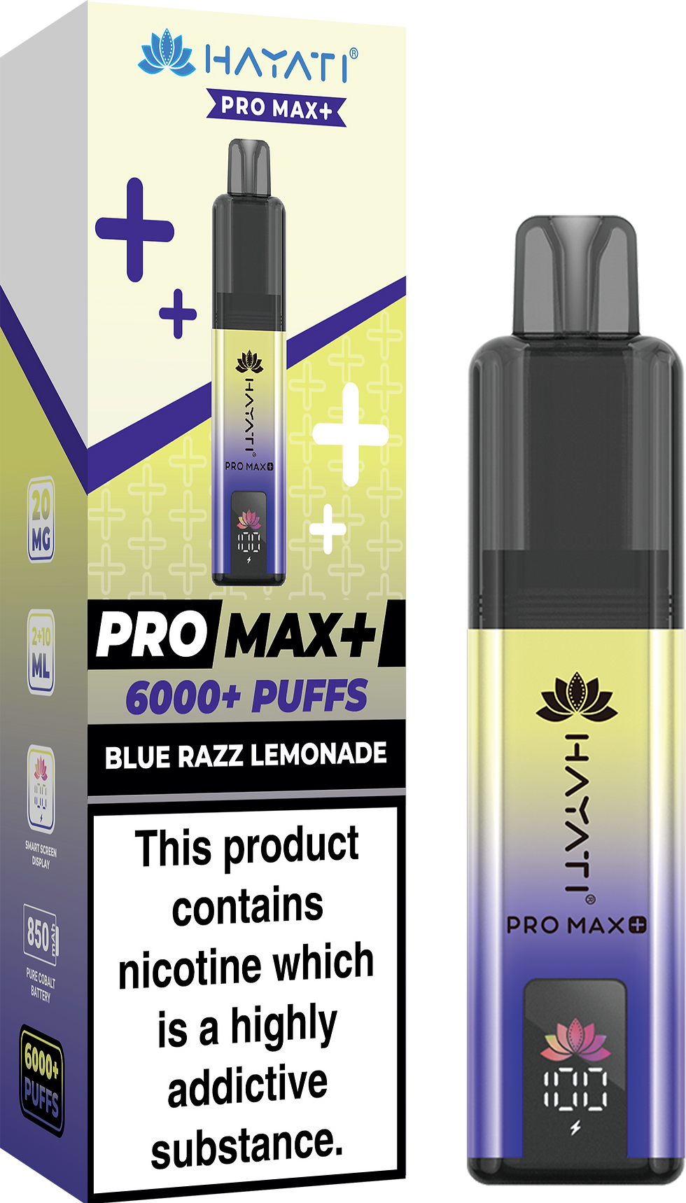 Thumbnail: BLUE RAZZ LEMONADE HAYATI PRO MAX PLUS VAPE KIT 6000 BLUE RAZZ PINEAPPLE