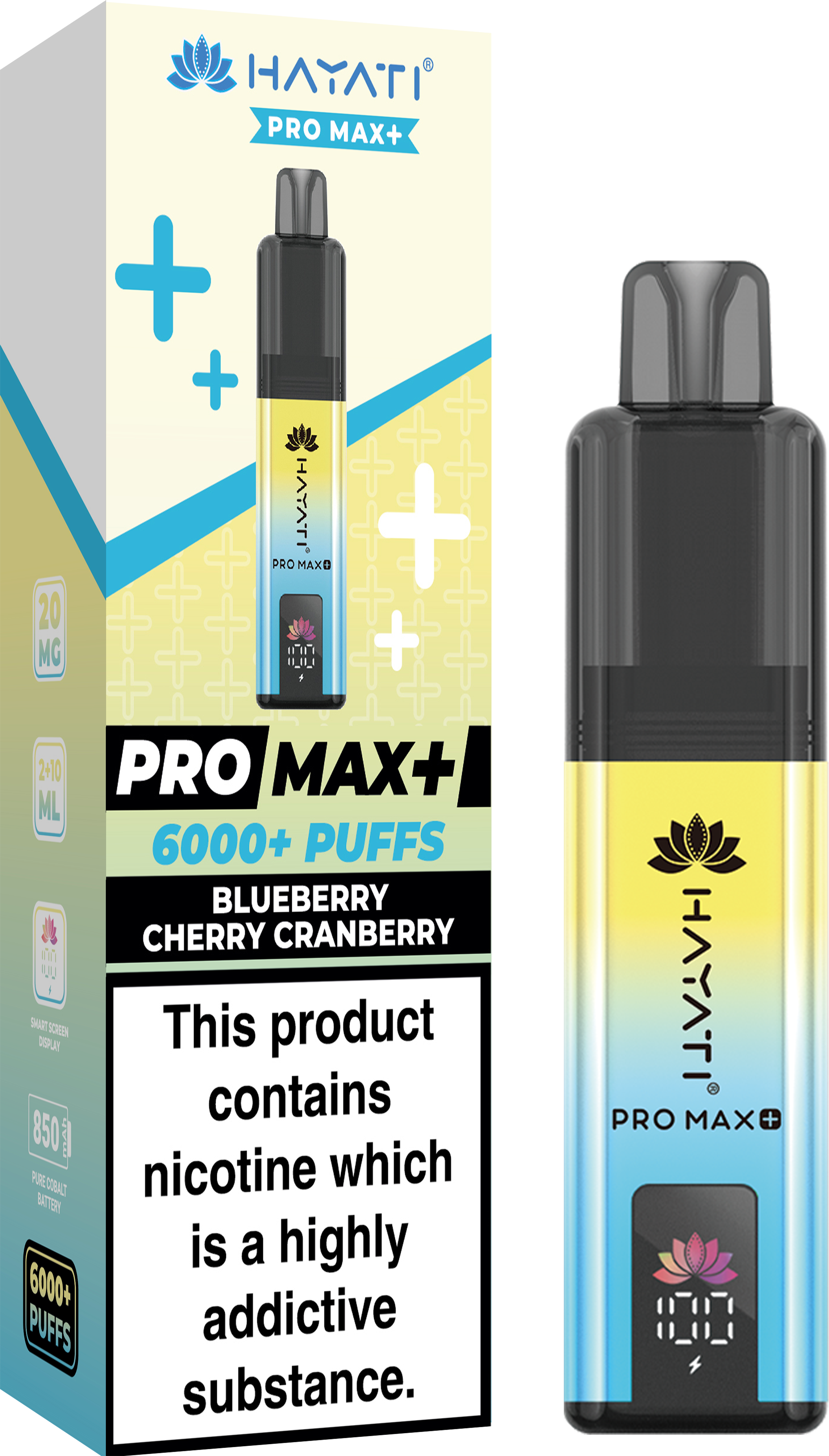 BLUEBERRY CHERRY CRANBERRY HAYATI PRO MAX PLUS VAPE KIT 6000 BLUE RAZZ P