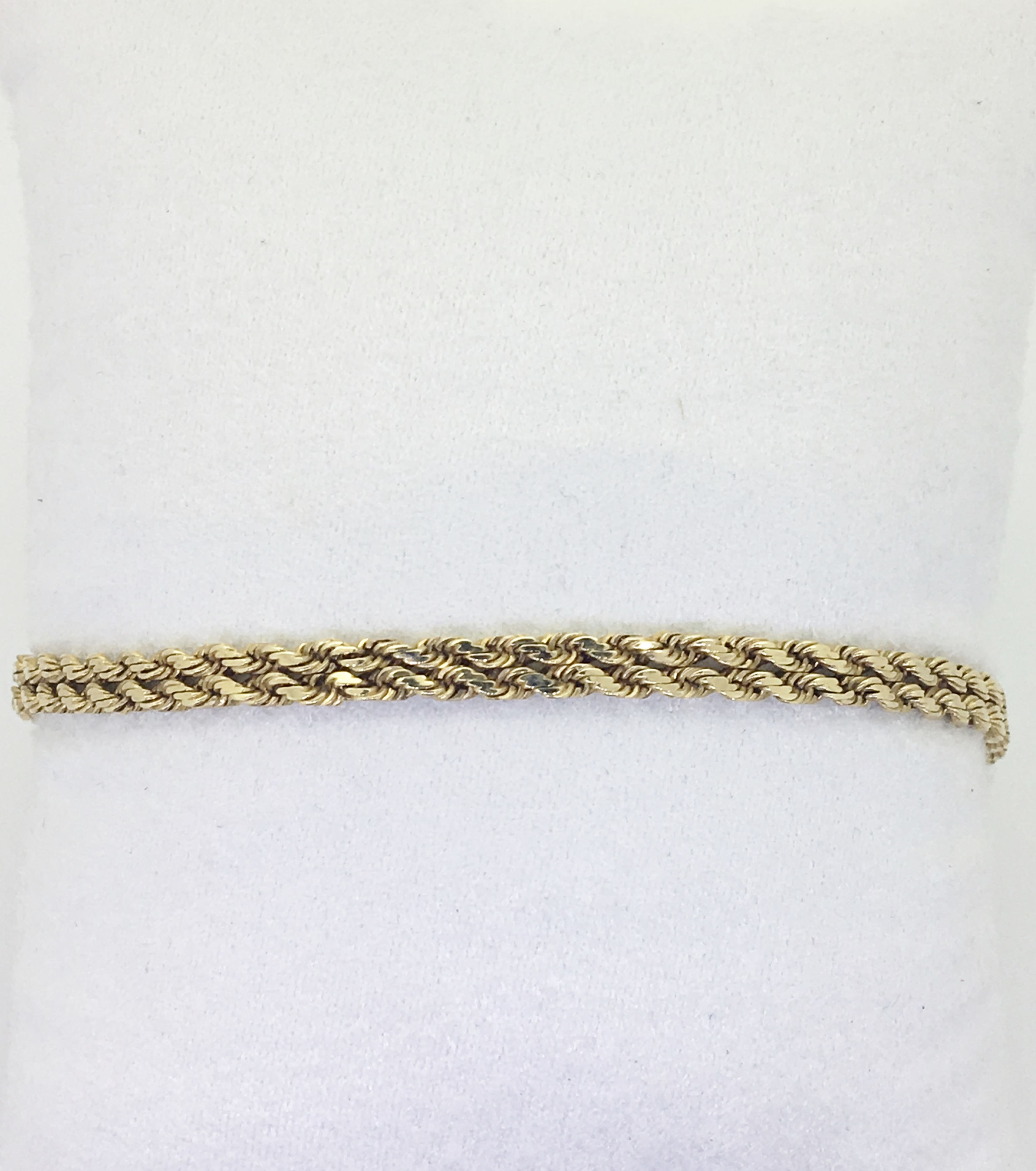 7.5 inch yellow gold rope bracelet