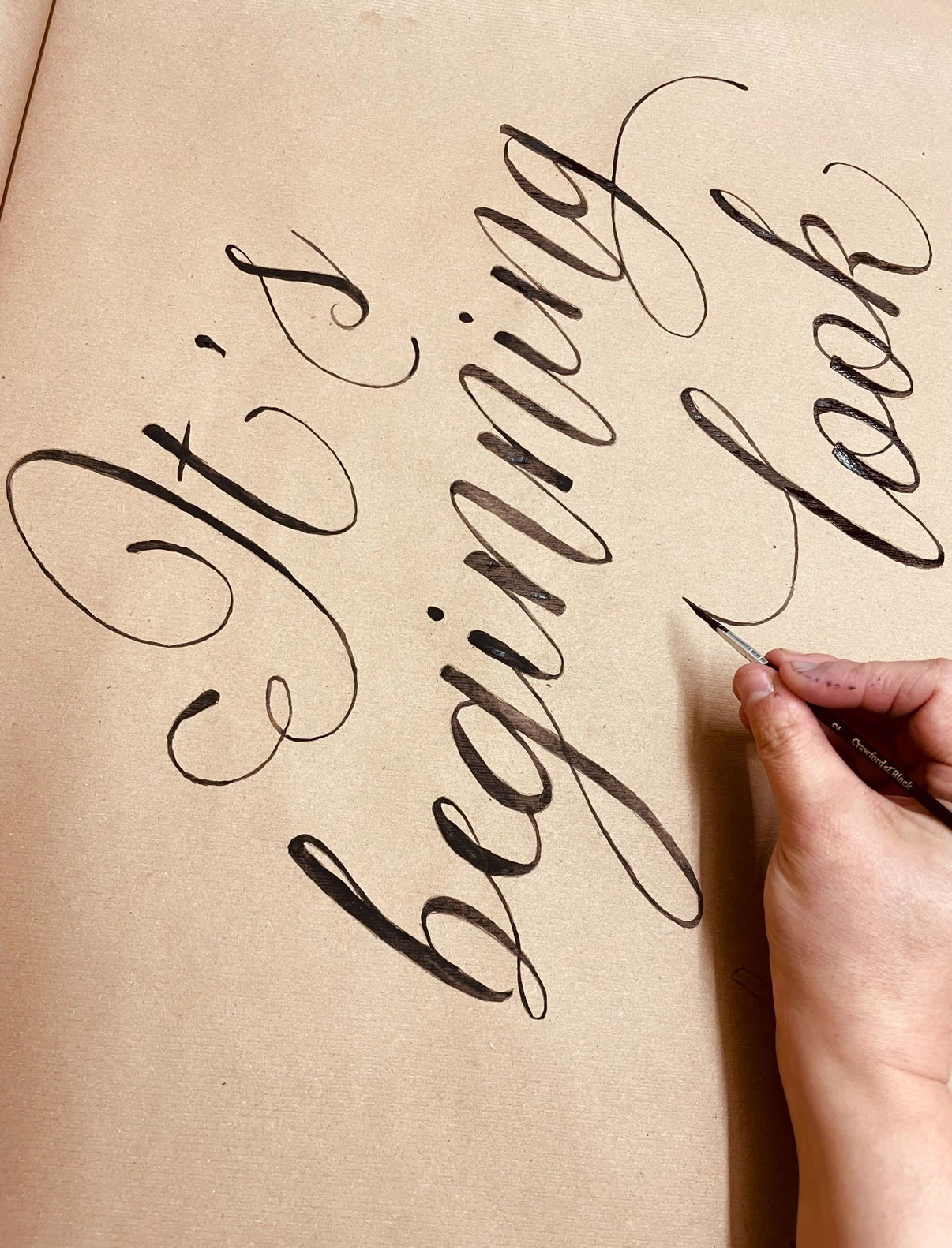 Hand-lettered Calligraphy Scroll