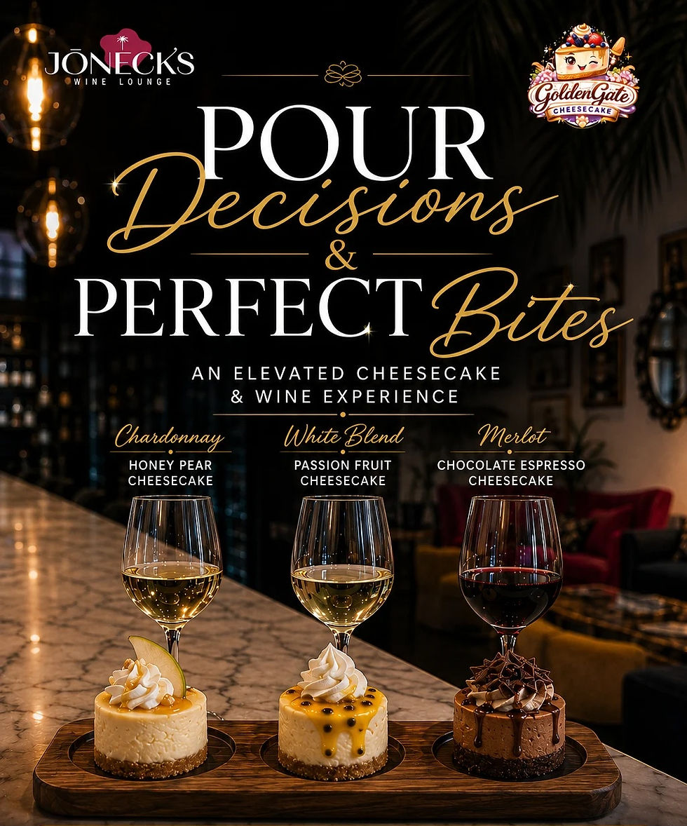 Pour Decisions & Perfect Cheesecake Bites at Joneck's Wine Lounge
