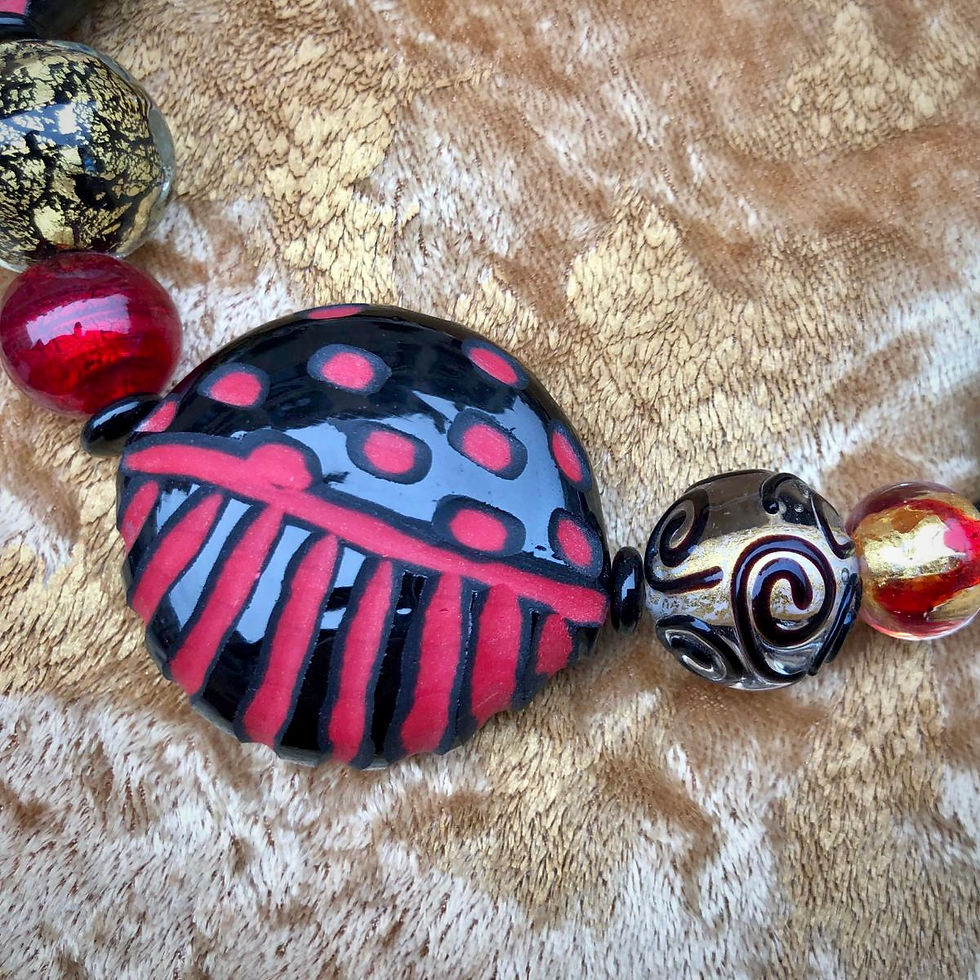 Thumbnail: Rosso Nero Battuto Necklace