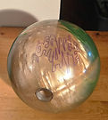 Sliver and green ball