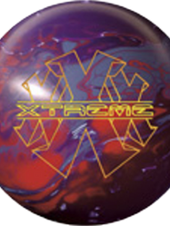 Red, purple and blue colored bowling ball