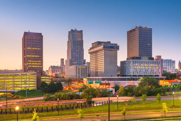 Downtown Akron, Ohio skyline featuring office buildings and city architecture