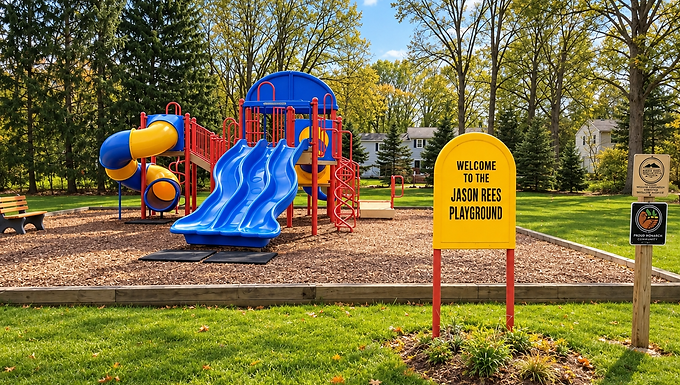 Playground and outdoor recreation area at Beacon Hills Park in Northfield Center Township, Ohio