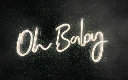 Oh Baby LED neon sign rental, Seven Wonders Event Rentals, Neon Sign Rental in Putnam County, NY