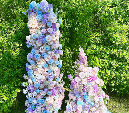 Pastel Wedding flower arches in Mahopac, NY, Seven Wonders Event Rentals, Mahopac, NY