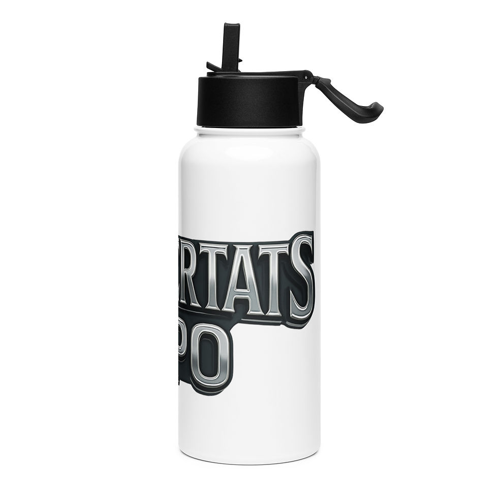 Thumbnail: Stainless steel water bottle with a straw lid