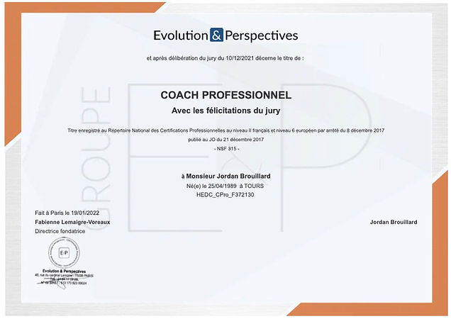 Certificat Coach Professionnel Félicitations du jury - Jordan Brouillard.jpg