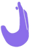 Purple graphic drawing of a hand.