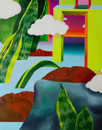 Surrealistic acrylic painting