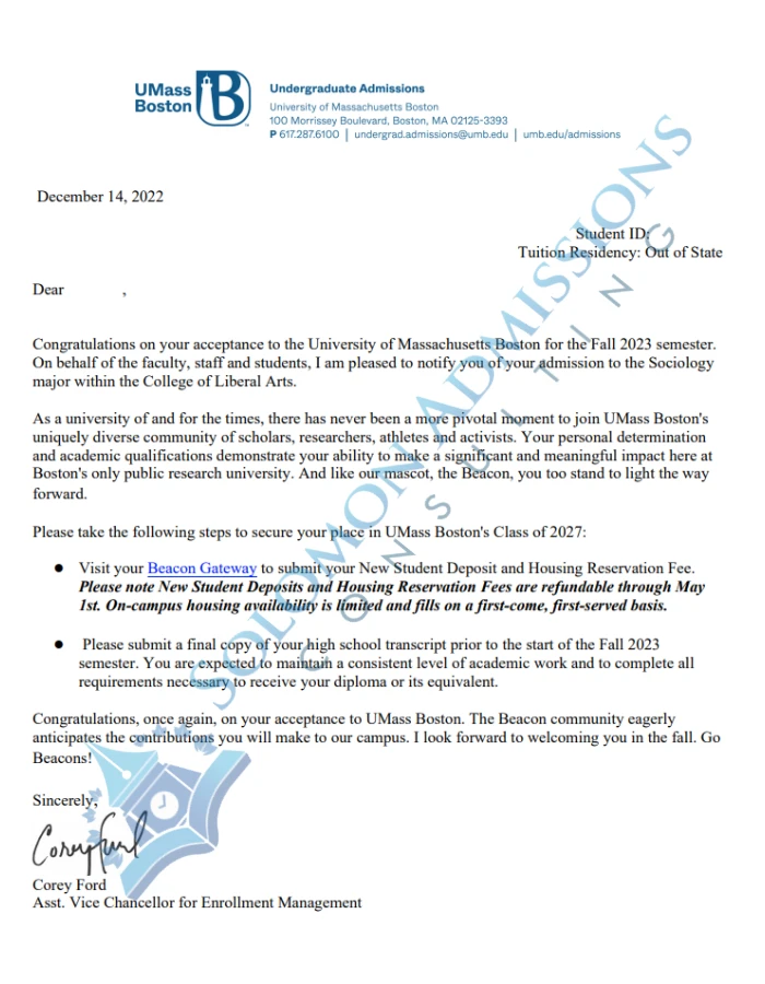 college admission letters 2021 UMass Boston 2023.webp