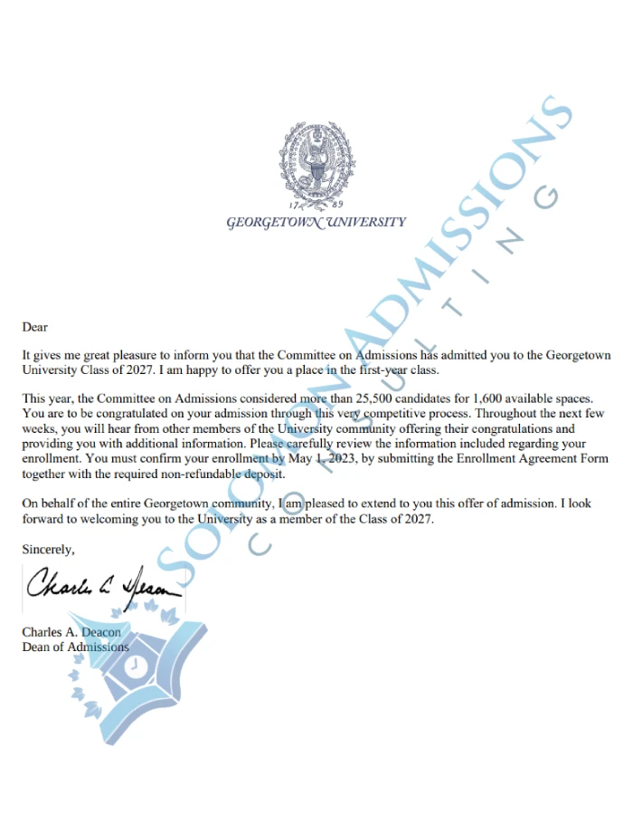 college admission letters 2021 Georgetown University 2023.webp