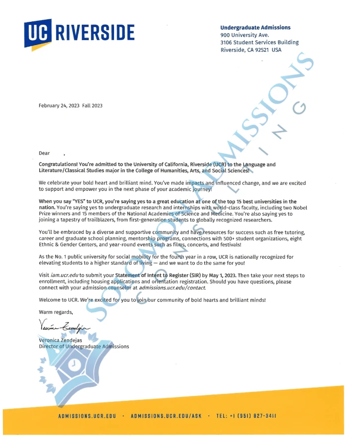 college admission letters 2021 UC Riverside 2023.webp