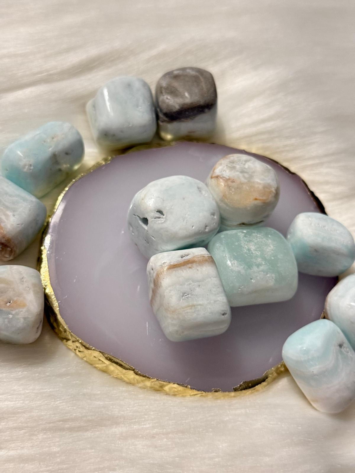 Caribbean Blue Calcite Tumble $9