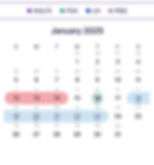 screenshot of my period tracking and test tracking in the proov app