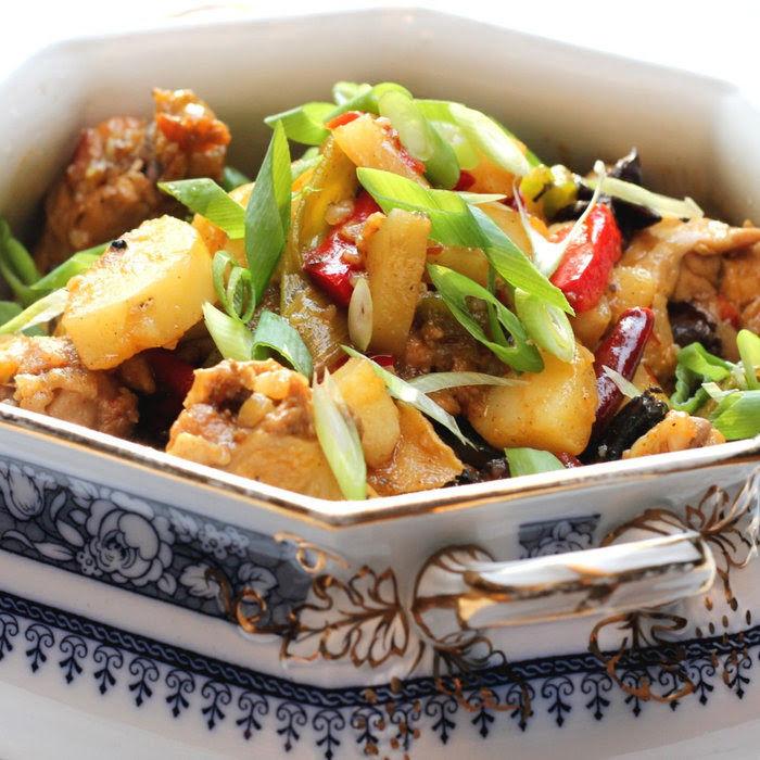 Xinjiang/East Turkestan Inspired Big Plate Chicken Noodles with Crushed Cucumber Salad