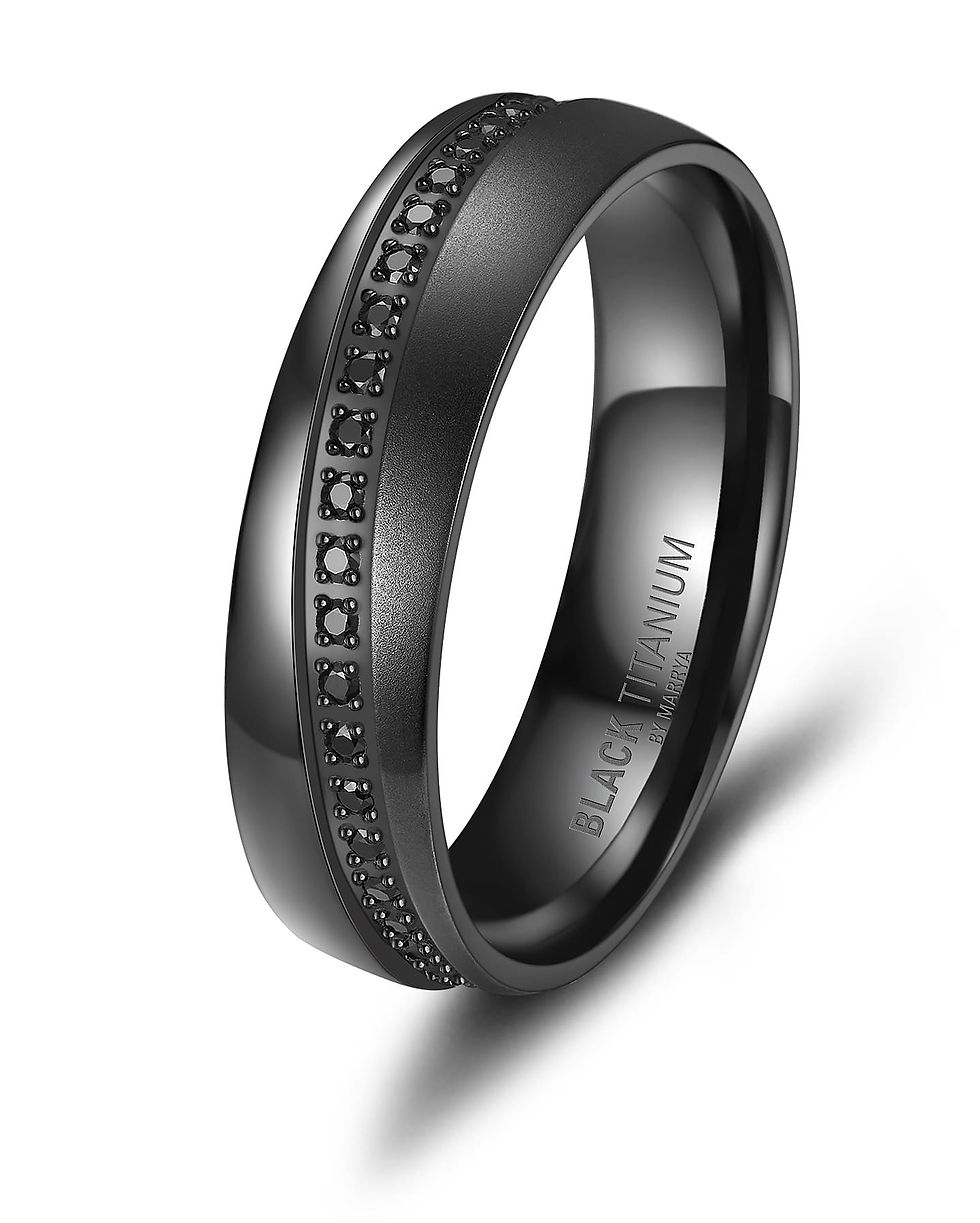Thumbnail: Poročni prstani BLACK TITANIUM  BT-08