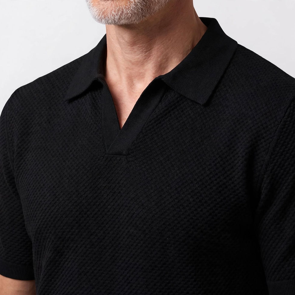 Thumbnail: Textured Open Collar Polo
