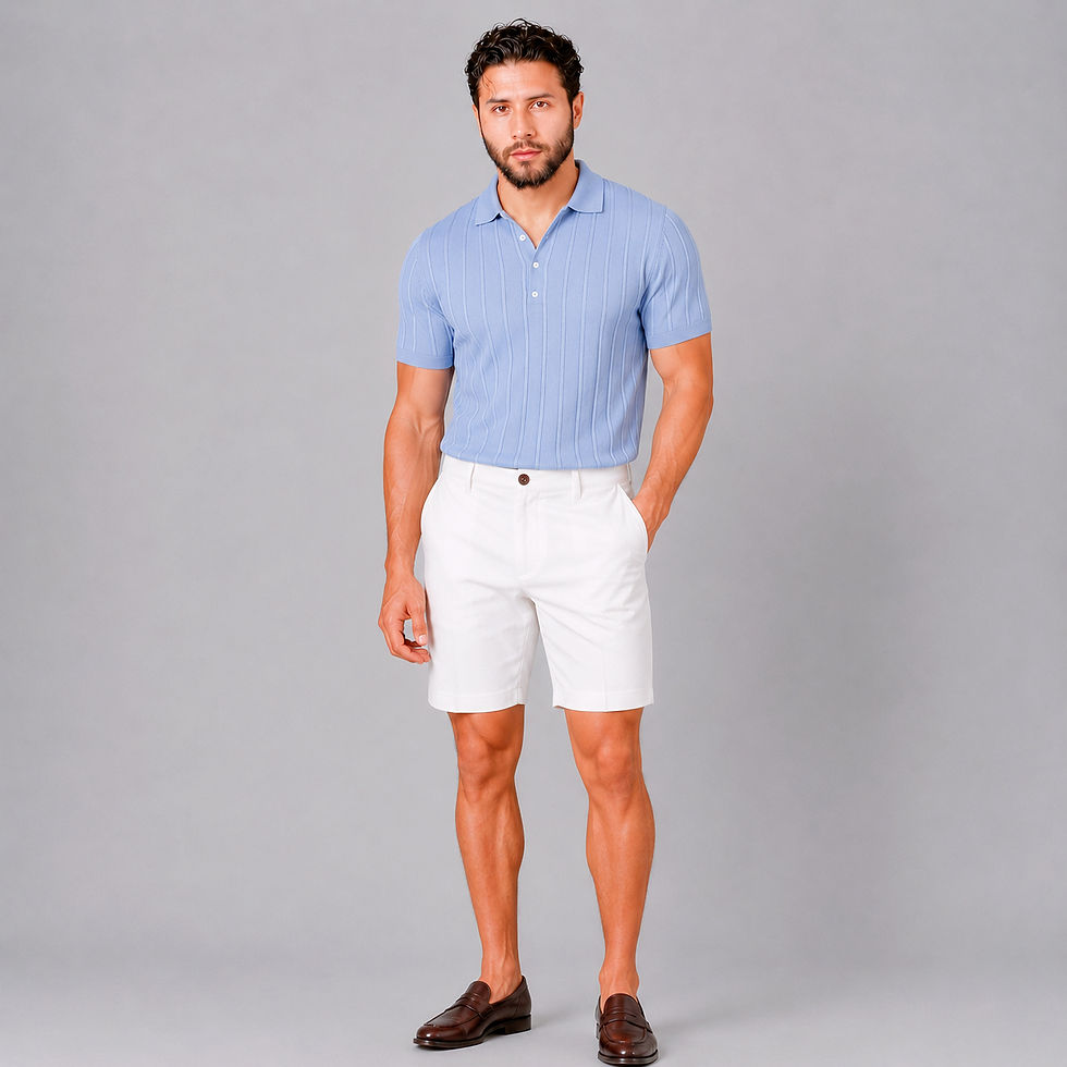 Thumbnail: Slim Fit Ribbed Polo Shirt