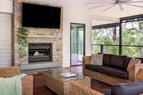 outdoor fireplace granite concrete mantle custom home