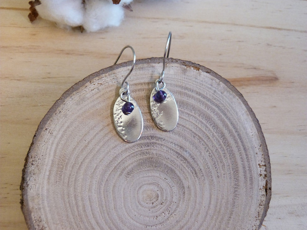 BO semi martelées et améthiste