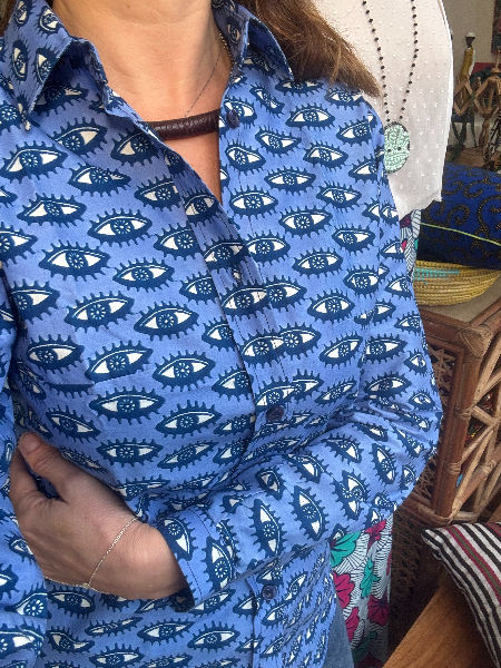 Miniaturbild: camicia sartoriale tessuto africano