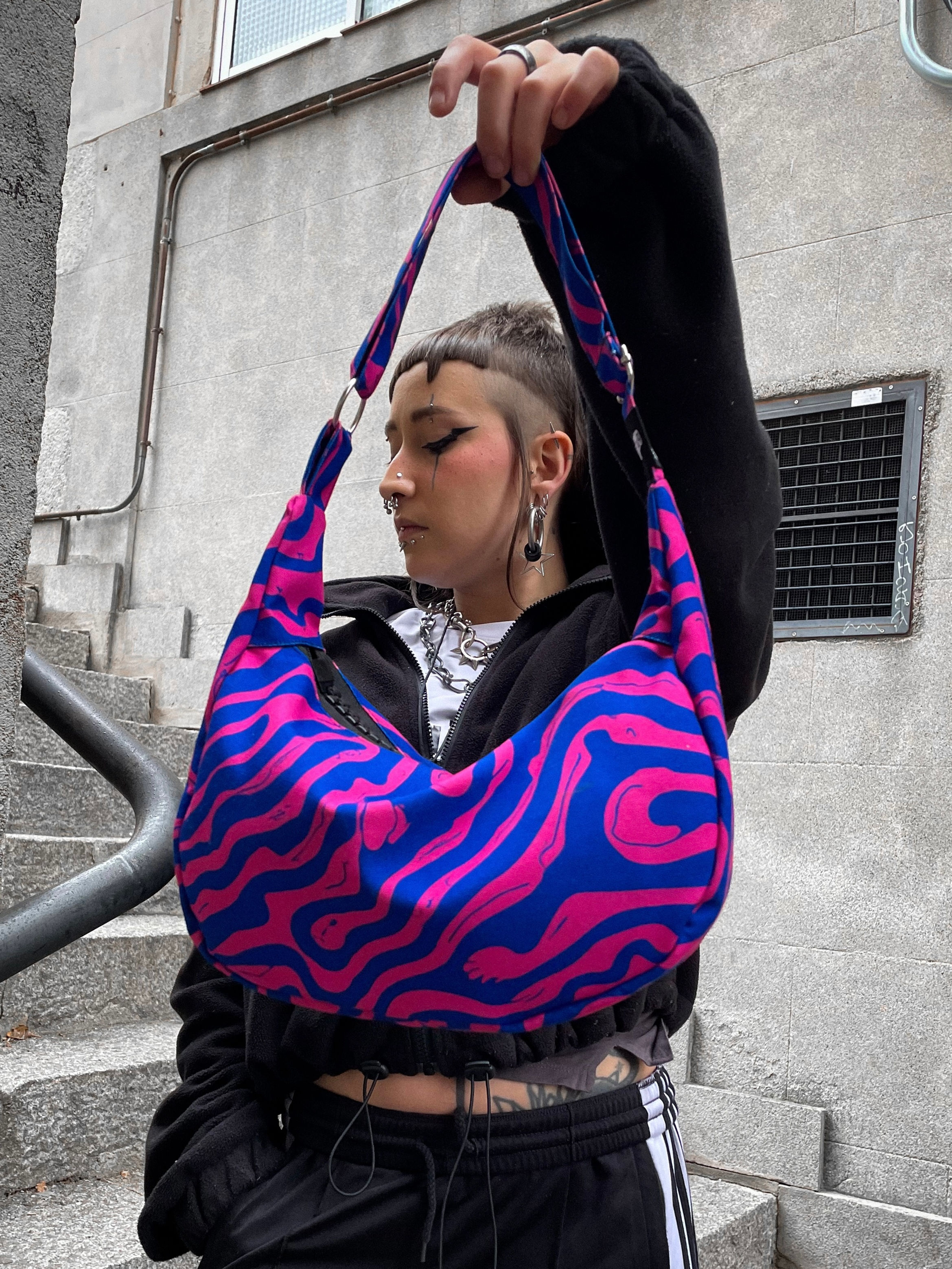 BOLSO JALEO •AZUL&ROSA•