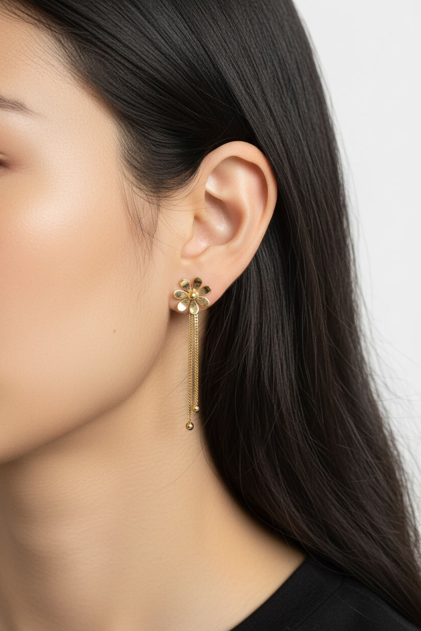 Flower Dangling Stud Earring