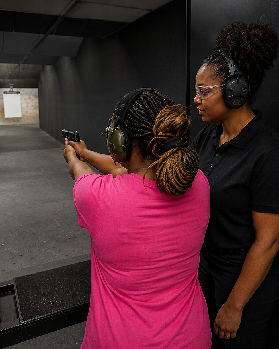 3rd Eye Watching firearms training session at indoor range