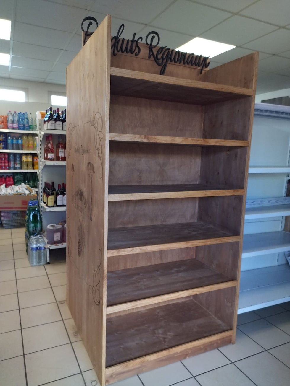 Miniature : MEUBLE PRESENTOIR vente produits régionaux