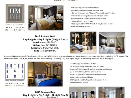 Summer Offers in Paris with B Signature Collection!