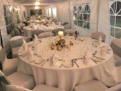 Table set up by Rainbow Party Hire & Catering Services