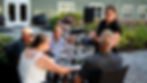 Outdoor dining at Cappelletti’s with live music and table service
