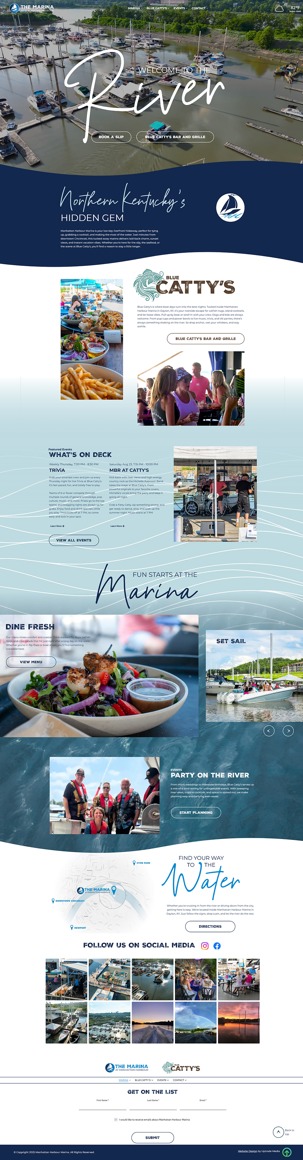Full screenshot of website design for The Marina at Manhattan Harbour