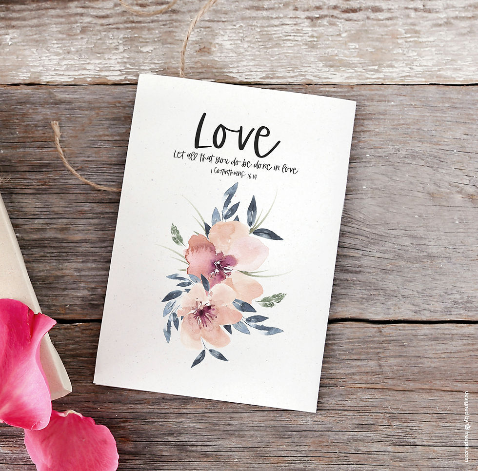 Thumbnail: Let All That You Do Be Done In Love Floral Greetings Card - 1 Corinthians 16:4