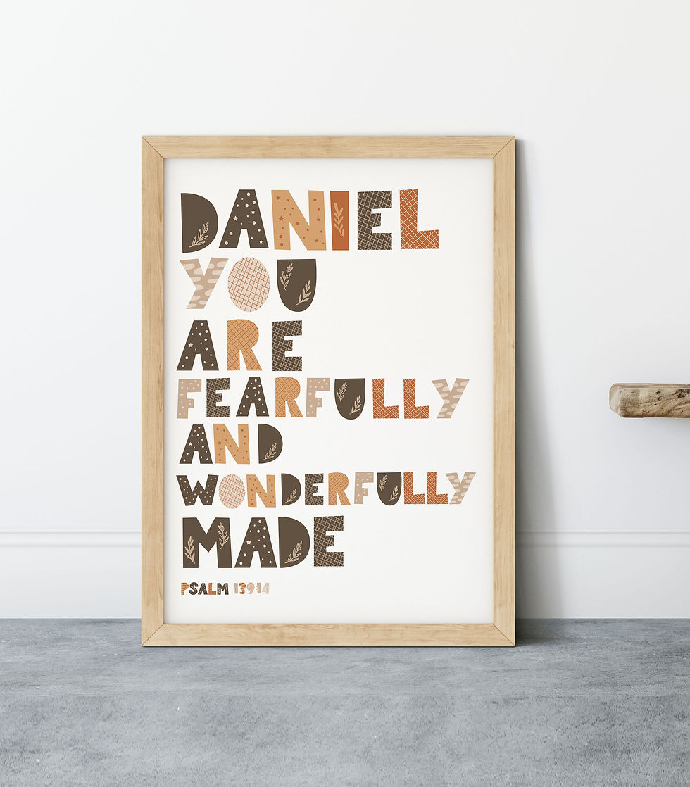 Thumbnail: Fearfully And Wonderfully Made Boho Art Print - Psalm 139:14