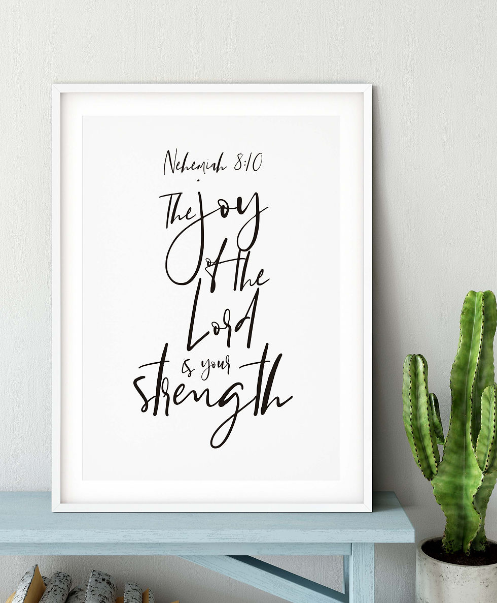 Thumbnail: Christian The Joy Of The Lord Is Your Strength Minimalist Art - Nehemiah 8:10