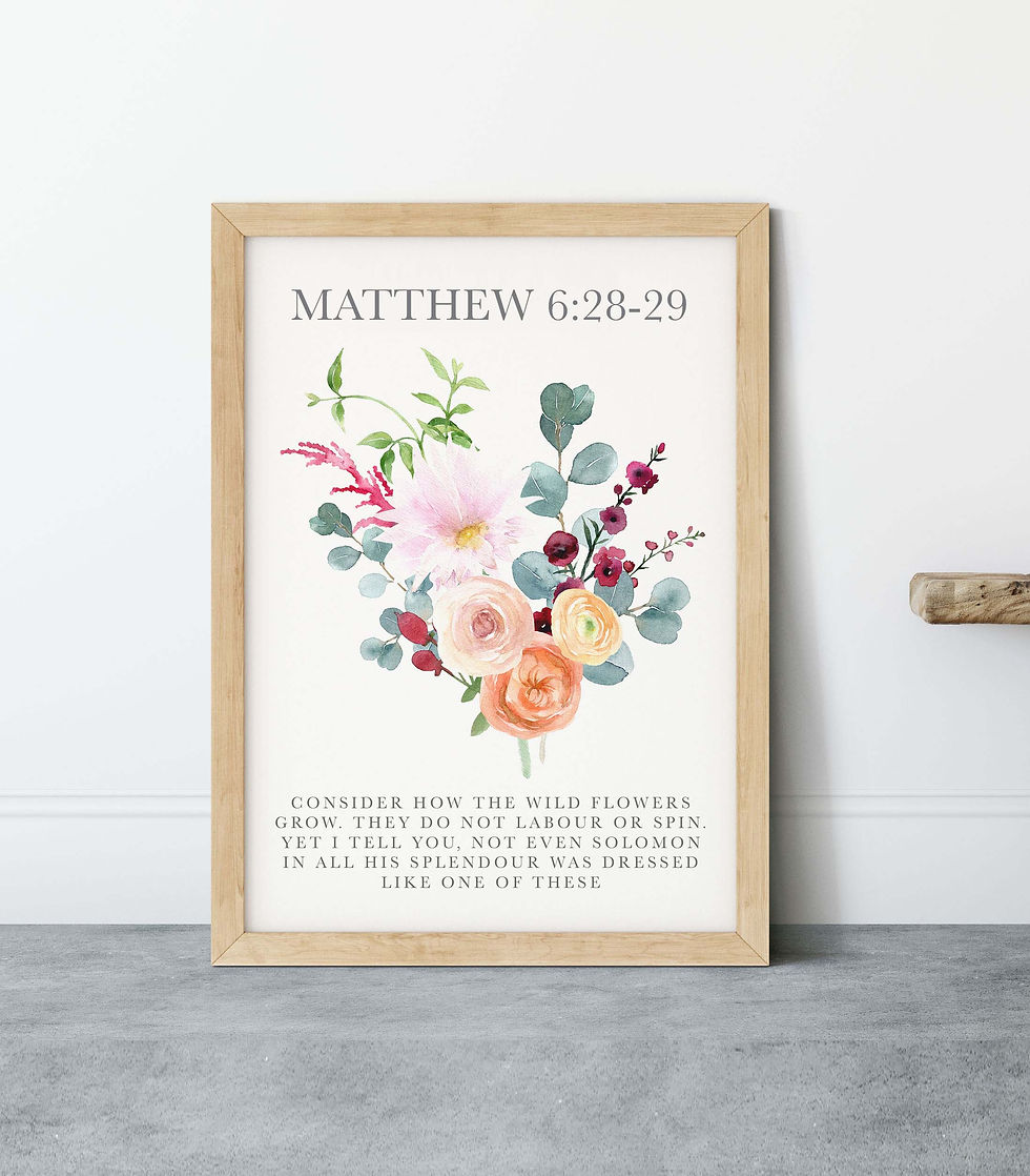 Thumbnail: Consider How The Wild Flowers Grow Floral Print - Matthew 6:28-29