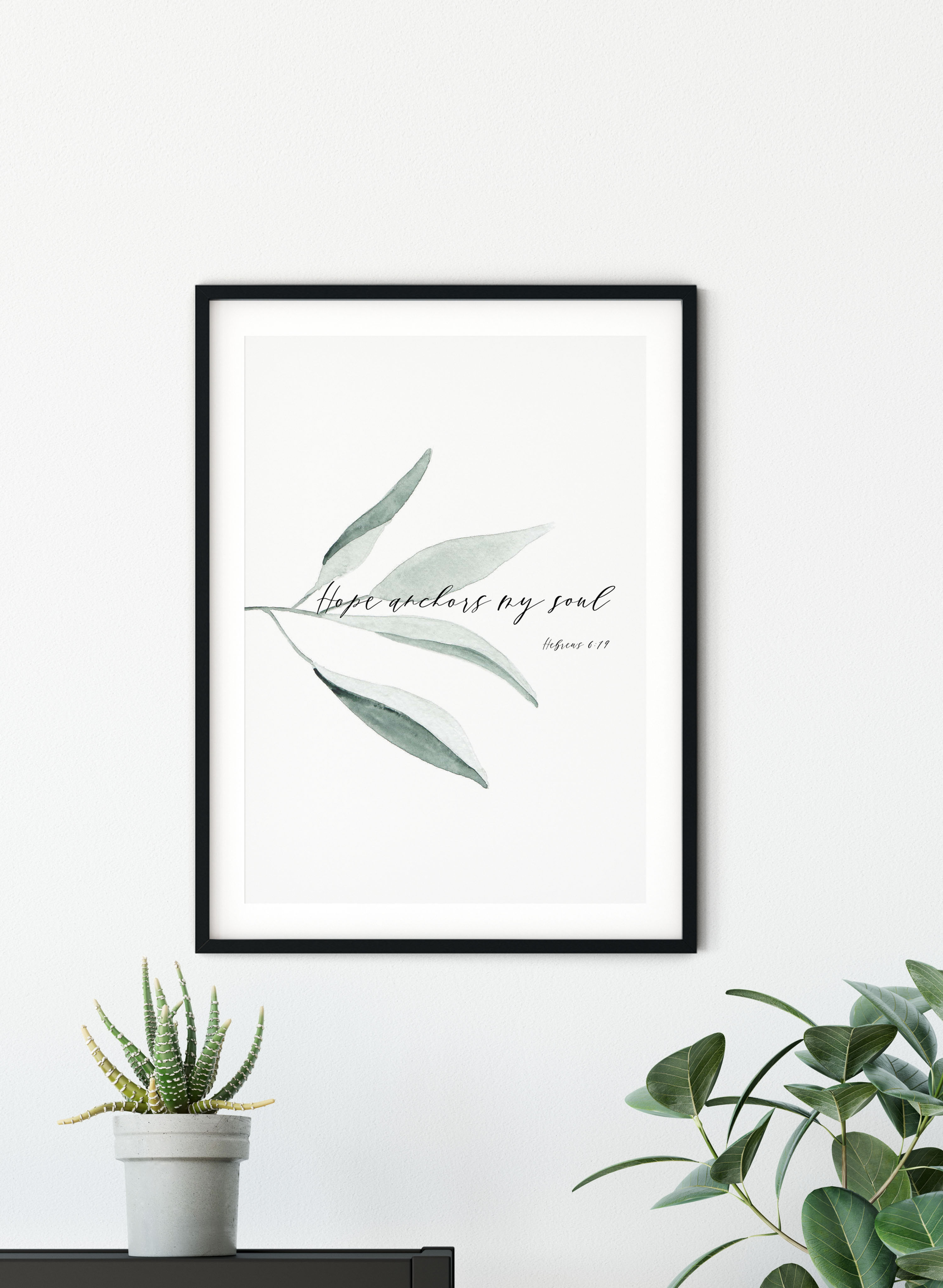 Hope Anchors My Soul Botanical Print - Hebrews 6:9