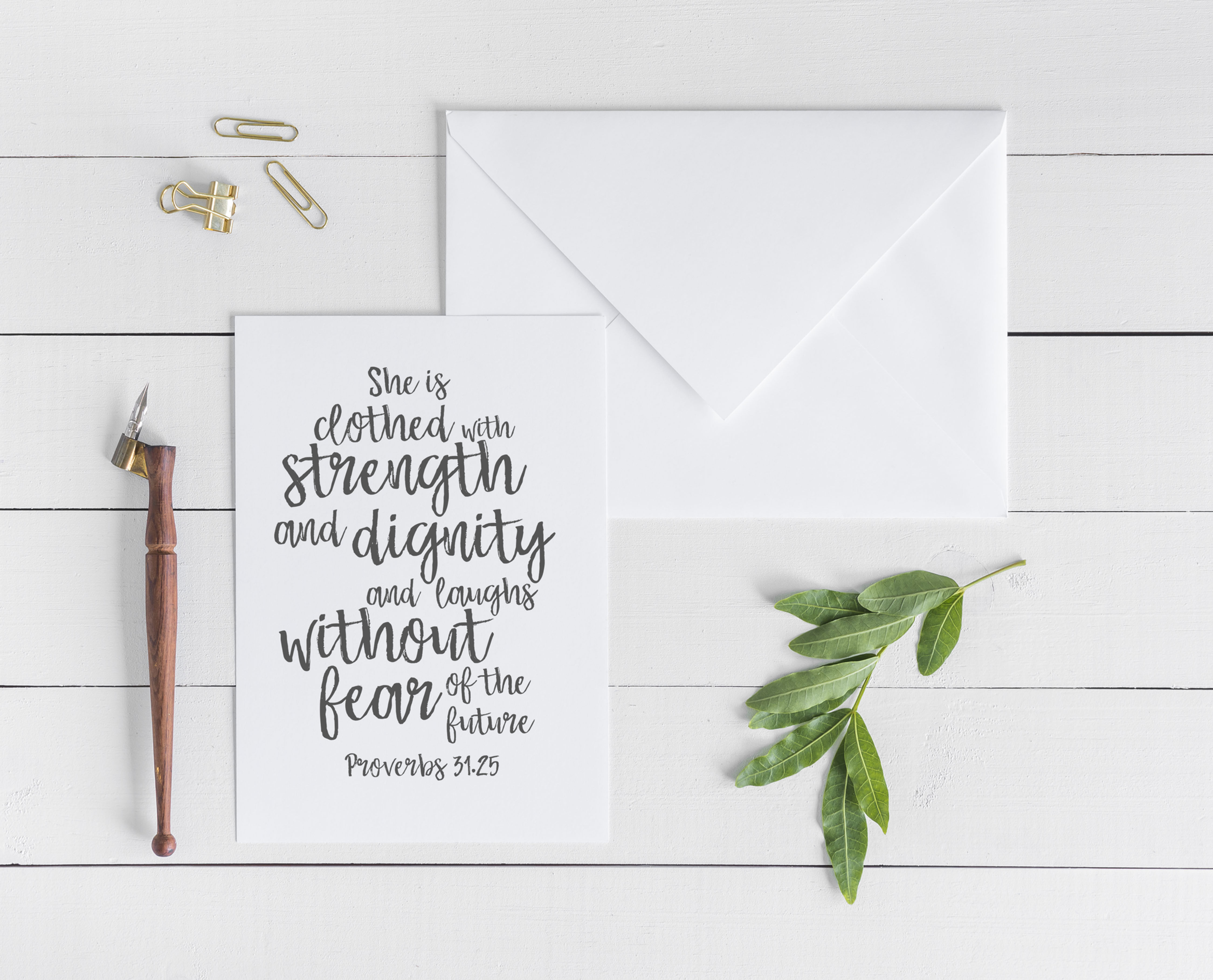 She Is Clothed With Strength And Dignity Card - Proverbs 31:25