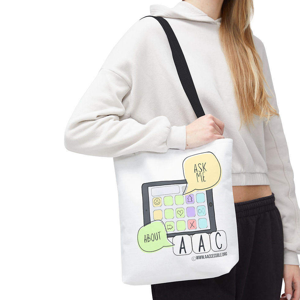 Thumbnail:  "Ask Me About AAC" Tote/Shopping Bag  - Pastel Color Graphic