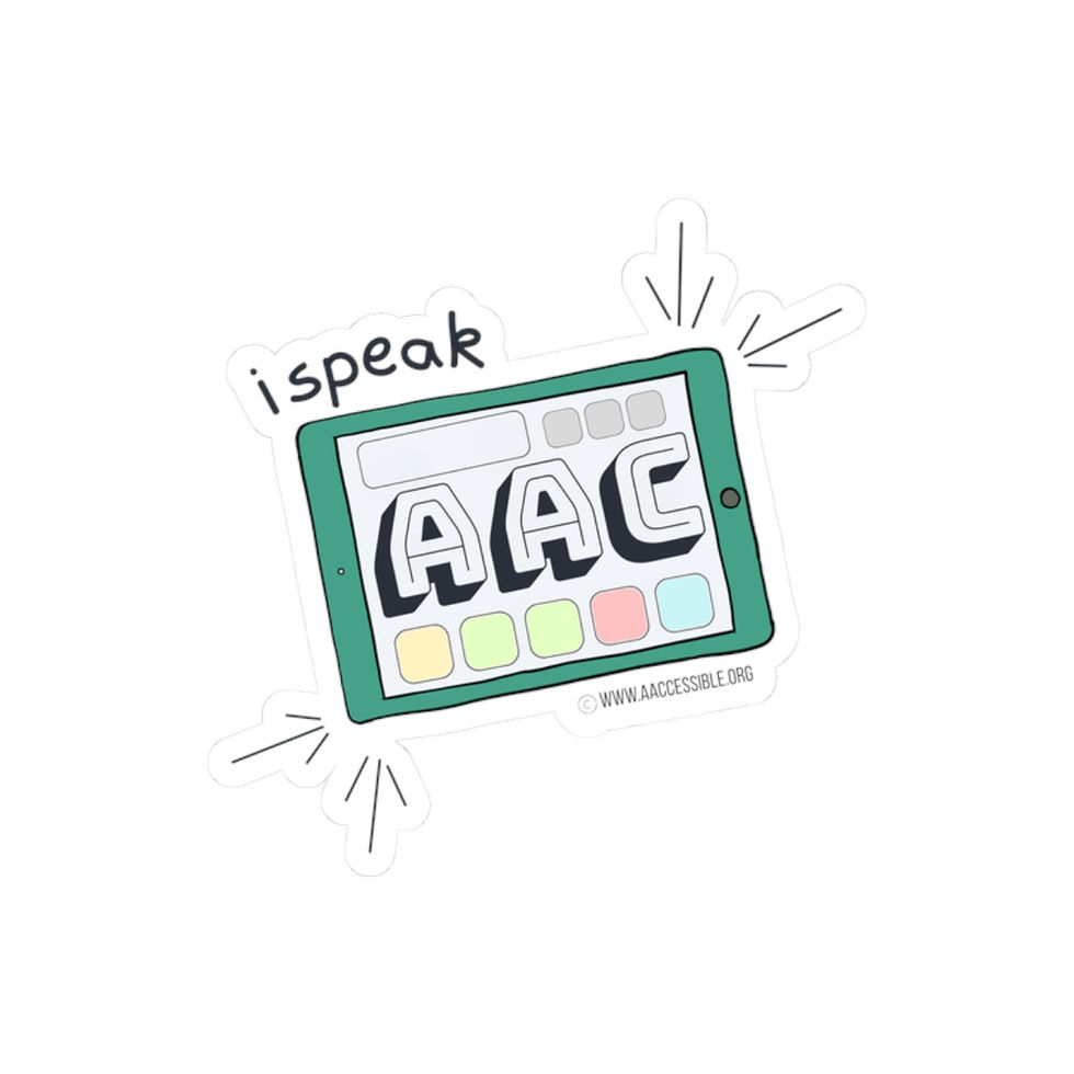 Thumbnail: Kiss-Cut Sticker- "I Speak AAC" - Teal Talker