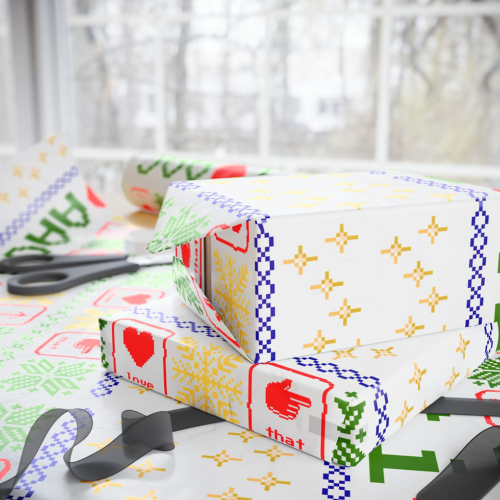 Miniatura: Wrapping/Bulletin Board Paper - "I Heart AAC" Ugly Christmas Sweater Pattern