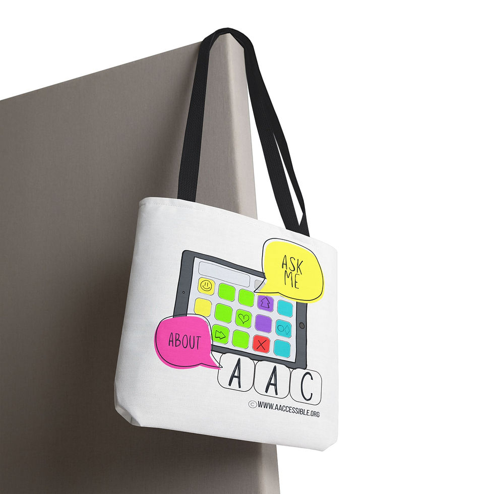 Miniatura: "Ask Me About AAC" Tote/Shopping Bag  - Bright Color Graphic