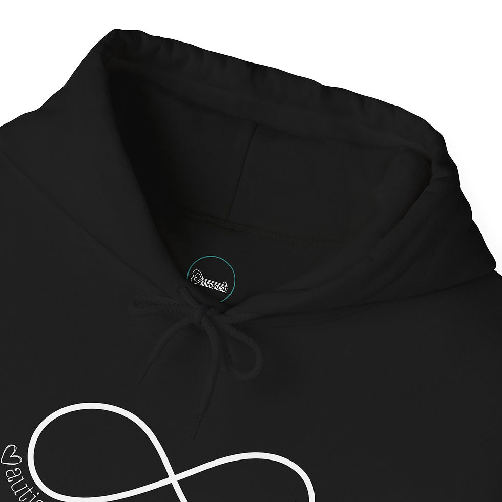 Thumbnail:  "Autism Ally" - Adult Unisex Hooded Sweatshirt - Dark with White Autism Graphic