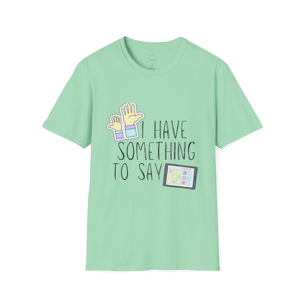 Thumbnail:  "I Have Something to Say" AAC- Adult Unisex Soft Light T-Shirt - Pastel Graphic